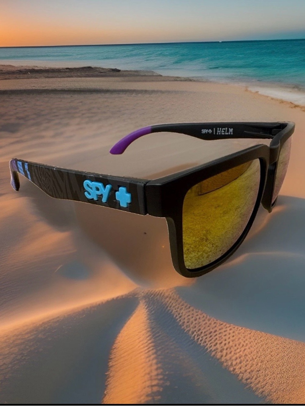 New SPY+ Optic Helm Sunglasses Purple with Blue Black Frames Multicolor Lenses